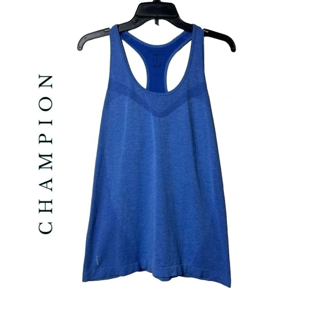 1750.‎ CHAMPION RACERBACK WORKOUT TANK TOP VAPOR GEAR SIZE LARGE BLUE IN COLOR